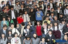 홀가분한 표정의 외고 수험생들