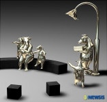 서울 우이천에 다둥이 가족 조형물 설치