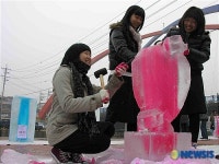 얼음조각 작품 예쁘죠?