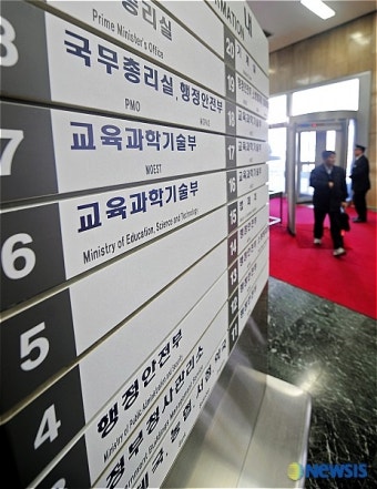 정부청사, 부처 명칭 변경 안내판 설치