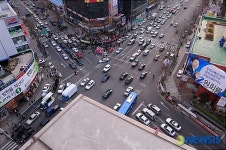 오목교 전철역 4거리 선거 관련 풍경