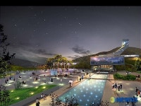 서울 강북대형공원 주건물 야경