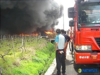 아산 야적장에서 화재 발생