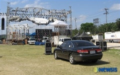 KBS 가요무대팀,진주 남강둔치 공원 잔디훼손 시민들 비난