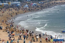 해운대 나들이객 북적