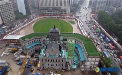 시청광장과 태평로 도로를 둘러싼 경찰차량