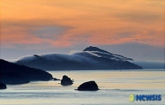 <우기자 여행사진> 저녁 노을과 산허리 넘는 안개