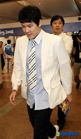 <베이징2008>베이징 입성한 '마린보이' 박태환