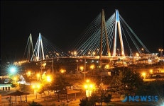 <송기자 여행사진> 우수영 유스호스텔에서 바라본 진도대교 야경