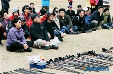 노르딕워킹 교육 받는 참가자들