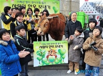 소 달구지에 실어 보내는 사랑의 한우