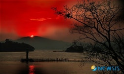 해안 드라이브길에서 만난 일몰