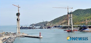 <2012여수세계박람회 D-3년>가칭 돌산2대교 공사 41.9%진척