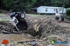 홍수로 처박힌 다동차