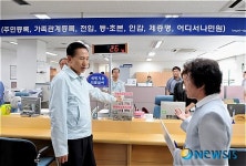 주민센터 둘러보는 이명박 대통령