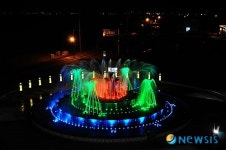 영덕 고래불 해수욕장에 동해안 최대규모 음악분수 가동 눈길