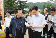 최성룡 청장, 산청 경호강 래프팅 현장 방문
