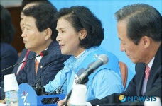 인사말 하는 수원 장안 박찬숙 후보