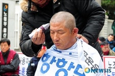 파업 103일 예선노조 삭발