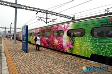 임실역 정차한 줌마렐라 관광열차 모습