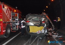 정릉터널내 승합차 전복사고