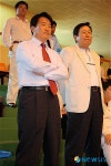 강원도민체전, 태권도 경기 관람하는 화천군수