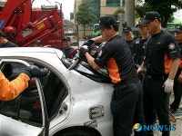 부산항만소방서, 교통사고 인명구조 훈련