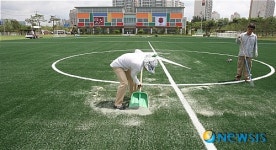 마무리 공사 한창인 박지성 유소년 축구센터