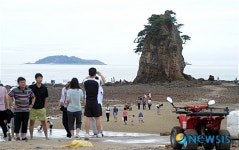 바다풍경도 즐기고.. 조개도 잡고..