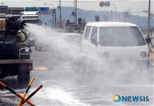 김포시, 월곶면 주변 차량동원 방역실시