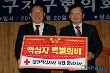 이규성 대전산재병원장 적십자회비 전달