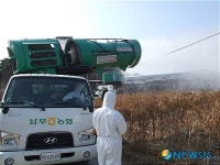 구제역 확산 막아라! 벼농사용 광역살포기까지 동원