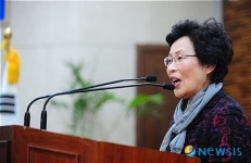 한여농 영월군연합회 총회에서 축사하는 지창희 영월군의회 의장