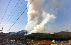 불타는 김해 생림 묵방 광재 뒷산