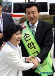 [4·27재보선]KT 본사 앞에서 한표 호소하는 손학규 후보