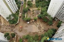 토사 가득한 아파트 단지