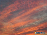노을  하늘 캔버스