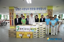 김맹곤 김해시장 복지시설 위문