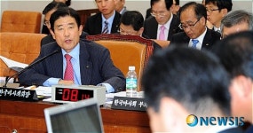 [2011국감]의원들 질의에 답하는 김광원 한국마사회장
