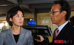 택시회사 방문한 나경원