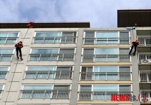 충주 119대원들의 고층 구조 훈련