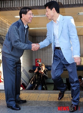박원순, 출근길 시민들에게 지지 호소