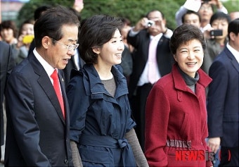함께 걷는 홍준표, 나경원, 박근혜