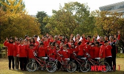 행복한 홈스쿨에 자전거 전달