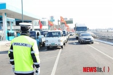 서울 상경 대기중인 축산농가 농민들 차량