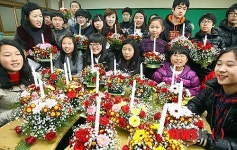 초등학생이 만든 꽃꽂이 작품