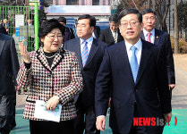 광양중학교 방문한 김황식 총리
