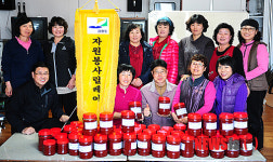 영월군 한반도면 한여농 회원들이 만든 사랑의 고추장