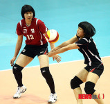 리시브 하는 근영여고 박상미