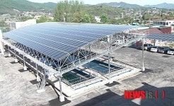 양평군, 태양광발전설비 통합정수장에서 가동